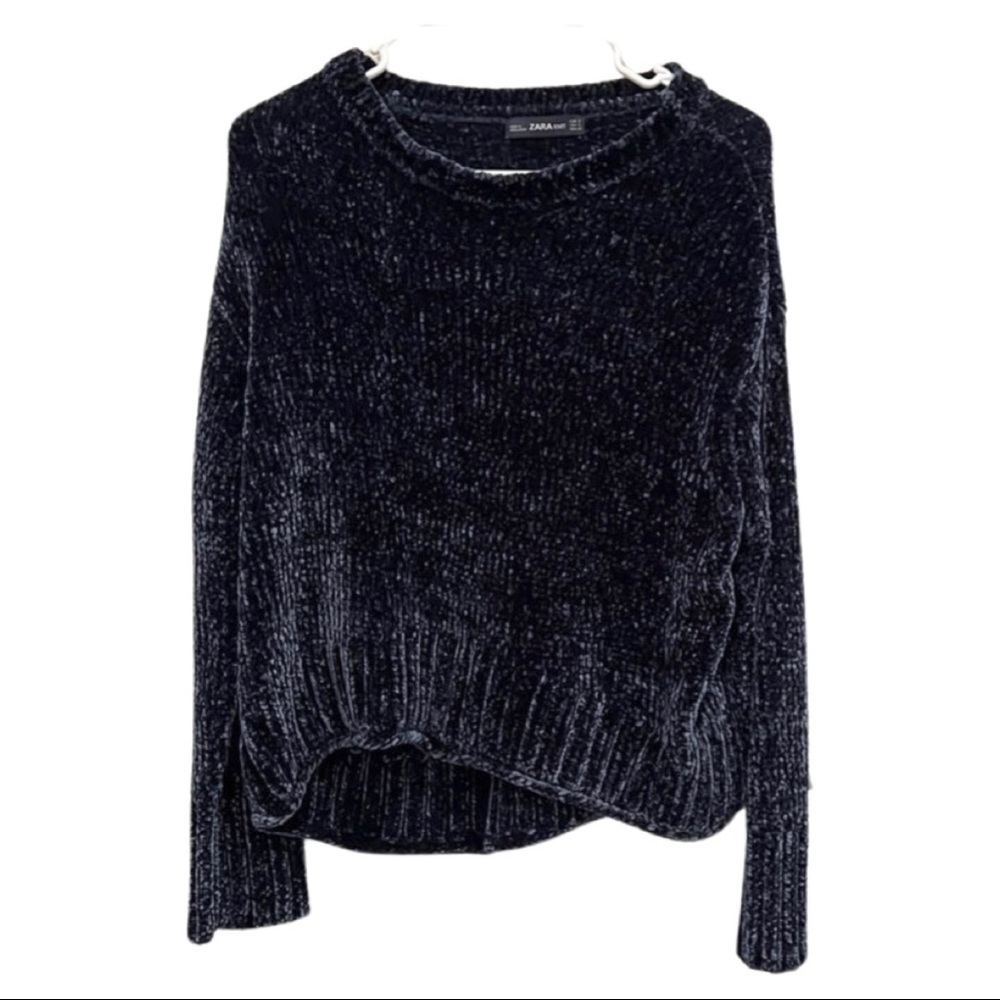 Zara Knit Top velvet dark blue